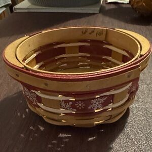 Longaberger Red and Tan Snowflake Basket